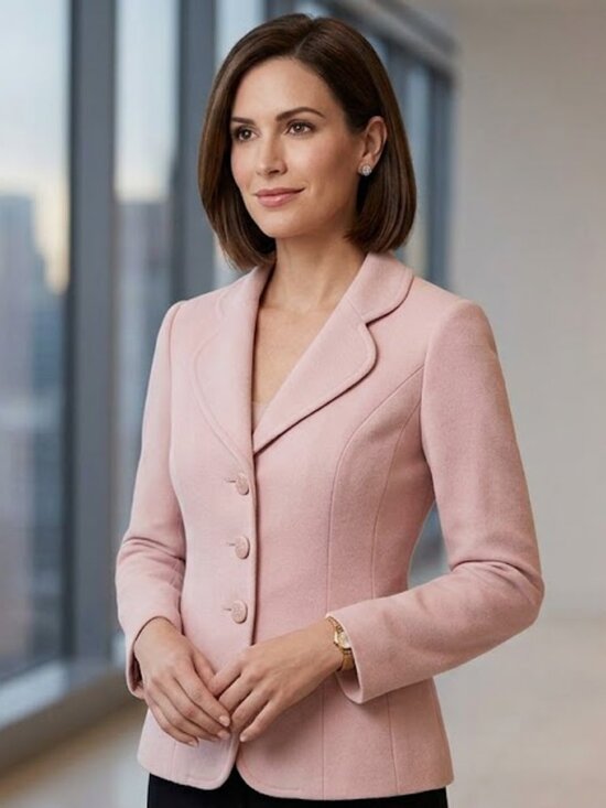 St. John Jackets & Blazers - St. John Collection Blush Pink Wool Blend Blazer Jacket Size 8 Tailored